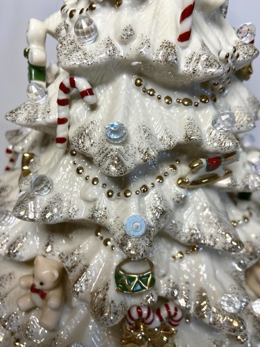 Lenox Table Christmas Tree Bright And Merry Christmas Lighted w/Box 10.75” EUC! - Bild 7 von 14