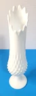 Vintage Fenton Swung Glass Vase Hobnail Pedestal White Milk Glass 12" Inch