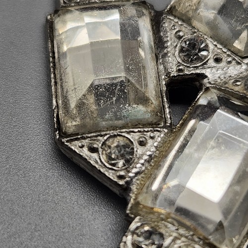 Antike Art Deco Brosche verzierter Pfeil klar Strass silberfarben RAR Anstecknadel lesen - Bild 6 von 11