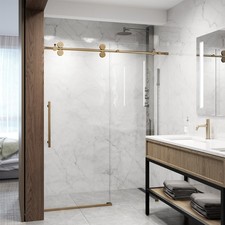 Vigo VG6041LM6074 Elan 74"H x 60"W Sliding Frameless Shower Door - Gold
