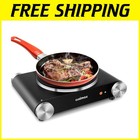 Portable Electric Burner Hot Plate - 1500W Cast Iron