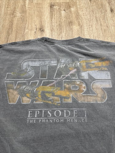 American Thrift Star Wars Ep. 1 Phantom Menace T Shirt Gray Adult Size L - Picture 5 of 7