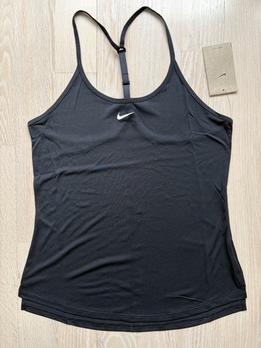 Nike Dri-FIT Größe S One Elastika Tank Adj Racerback schwarz mit weißem Swoosh Neu mit Etikett - Bild 6 von 11