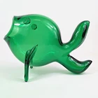 Rare Vintage MCM Blenko Glass 5433 Guppy Fish Vase Emerald Green Stunning Mint