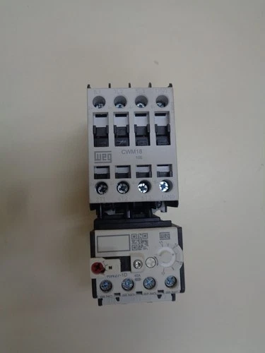 WEG CWM18 10E CONTACTOR with RW27-1D OVERLOAD RELAY 11-17A 480 V Coil 10 HP