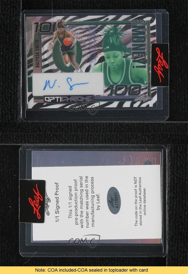 2022 Leaf Optichrome So Money 1/1 NaLyssa Smith #SM-NS1 Rookie Auto RC READ 0h1 - Image 3 of 3