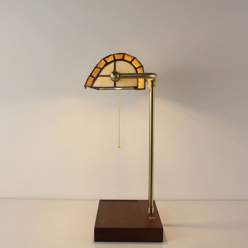 Battery Operated Tiffany Style Bankers Lamp - Grape Lampshade - Picture 5 of 12