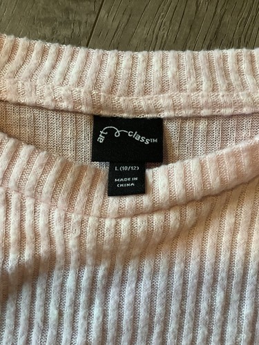 Art Class Youth Girls Dress Size L Large 10 Pink Ribbed Knee Length VGUC Sleeved - Picture 5 of 12