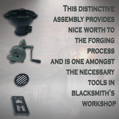 Horno de forja con soplador manual tipo pedal mango ventilador herrero estilo vintage - Imagen 5 de 8