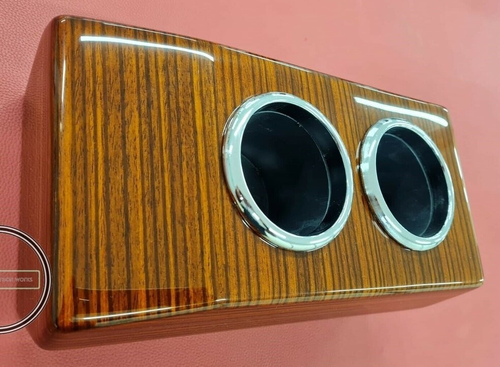 Ablagebox Mercedes W107 / R107 Holz Getränkehalter Mittelkonsole Zebrano - Picture 3 of 8