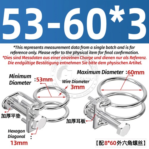 Double Wire Hose Clips - A2 Stainless Steel, Pond Pipe Koi Fish Fitting Pump - Picture 42 of 143
