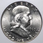 1963 D FRANKLIN HALF DOLLAR NGC MS64 *COIN OF THE DAY* GLOSSY SILVER LUSTER OVER