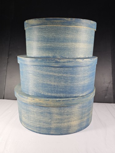 Bugholz Stapelbar Shaker Speisekammer Box Landhaus Chic 3er Set, Blau - Bild 3 von 11