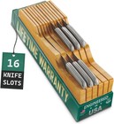 Bamboo Knife Block Drawer Organizer – 16 Slots, Safe Knife Storage