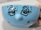 3D Anthropomorphic Living Ware Collection Dolce Vita Style Blue Funny Face Bowl