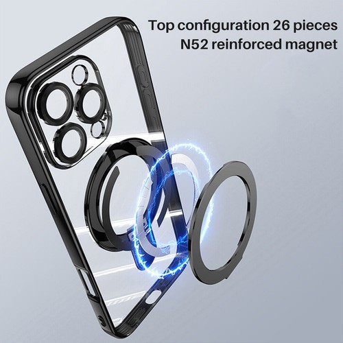 Clear Mag safe Magnetic Bracket Case Camera Cover For iPhone 16 15 Pro Max 14 13 - Picture 4 of 40
