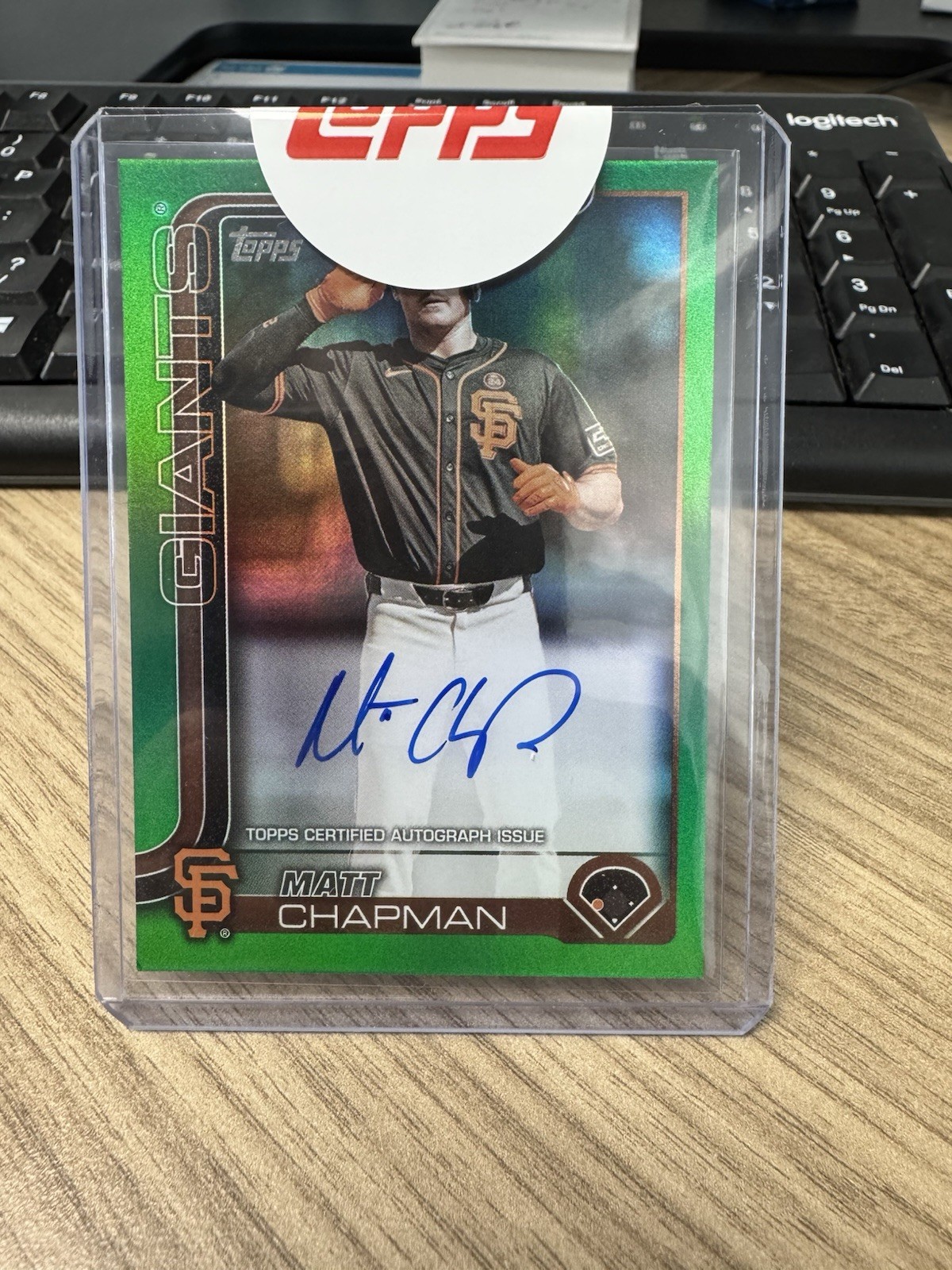 2025 Topps Series 1- Matt Chapman Real One ON CARD Auto Green /99 1st ON PRINT!!