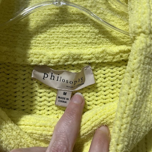 Philosophy Damen hellgelber Chenille Langarm Pullover mit Stehkragen Medium - Bild 3 von 6
