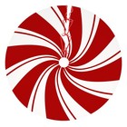 36in Red Swirl Christmas Tree Skirt Sweet Candy Cane Red and White Ornaments