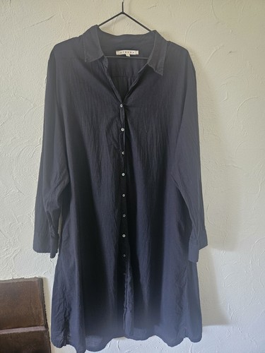 Xirena Tunic Black Button-Down Dress Size L