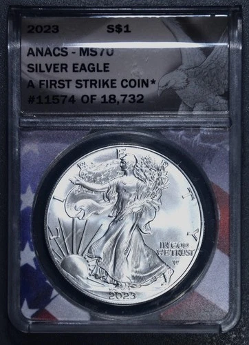 2021 $1 AMERICAN SILVER PROOF EAGLE T-2 FDOI 1 oz .999 ANACS PR70 DCAM A6806