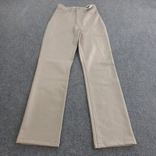 Abercrombie  Fitch Pants Womens 25 Beige 90s Straight Vegan Leather High Rise
