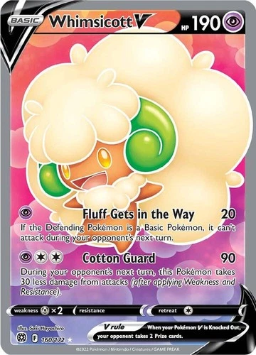 WHIMSICOTT V 160/172 BRILLIANT STARS POKEMON (FULL ART, NM)