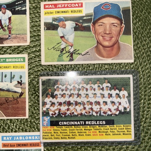 1956 Tops Baseball Card Lot (5): Cincinnati Redlegs Team Card, Lawrence, Bridges - Picture 3 of 7