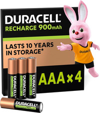 Duracell Rechargeable AAA Batteries (Pack of 4), 900 Mah Nimh, Pre-Charged, Our  16.15 per battery