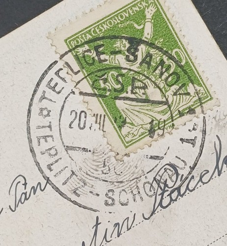 Teplice-Sanov Old postcard czechoslovakia, Stamp with Star of David. - Picture 3 of 3