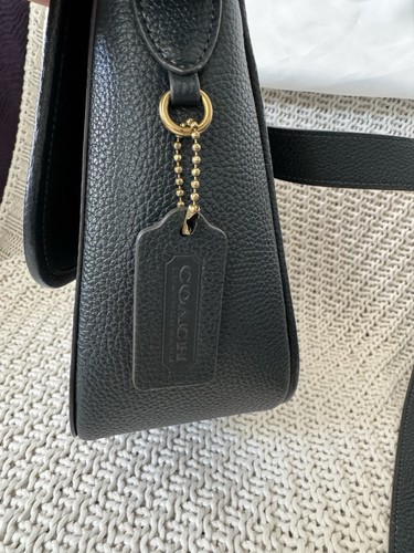 Rare Coach Originals Rambler Dark Grey Blue Leather Shoulder Bag - Picture 12 of 15
