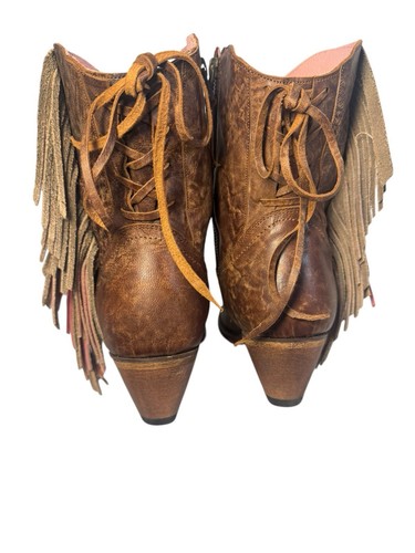 Junk Gypsy by Lane "Spirit Animal" braune Leder Westernstiefel 8,5 Fransen Bootie - Bild 11 von 24