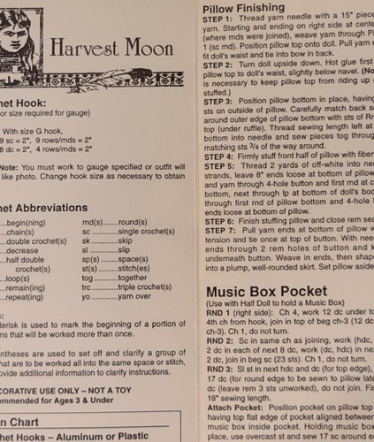 Folleto patrón ganchillo HARVEST MOON usado - Imagen 2 de 3