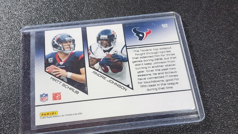 2012 Panini Prestige Matt Schaub/Andre Johnson 12 - Image 2 of 2
