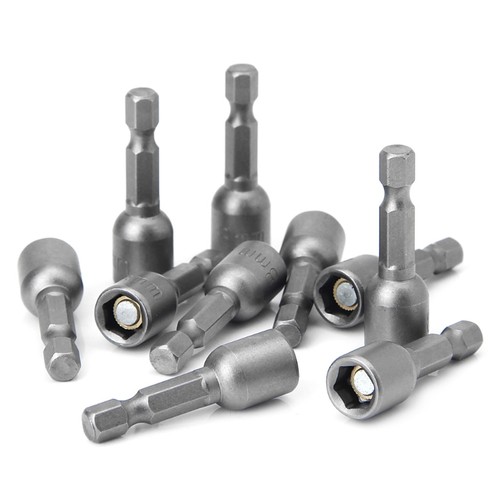10 Pcs Nut Driver Set 8mm 5/16" Socket Adapter Hex Drill Bit - Bild 5 von 8