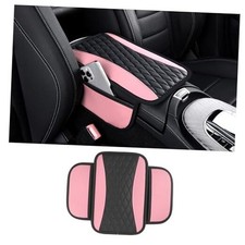 Leather Car Center Console Cover with Side Pockets,Stylish Car Decorations Pink