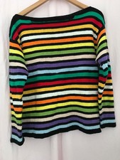 Unbranded knitted, multicoloured striped, cotton jumper, 38" fit