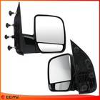 Pair Side View Rear Mirrors LH Black For 02-08 Ford E150-550 Van Folding Manual