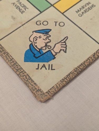 Vintage 1935 1946 Monopoly Game Board Only - Parker Brothers Inc, U.S.A. - Picture 10 of 16