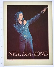 Original VINTAGE 1970s Heat Transfer | Neil Diamond Live in Blue Sparkle Shirt