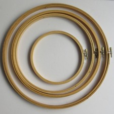 4 Round Wood Screw Tension Embroidery Hoops Sizes 6", 9", 10" 12" Vintage