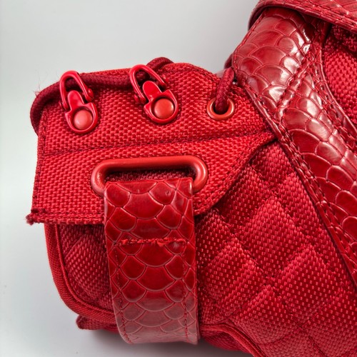 Zapatos VLADO “Atlas II” de caña alta todos rojos con textura de piel de serpiente sintética para hombre talla 10 - Imagen 5 de 12