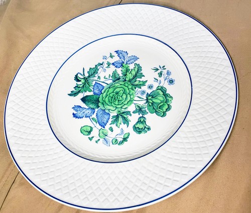 Spode's Mansard Copeland Spode Dinner Plate ROYAL JASMINE 10⅝" Blue Green Rose - Picture 2 of 7