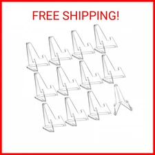 Boao 12 Packs Card Display Stand 2.24" Acrylic Easel Stands Mini Coin Picture Di