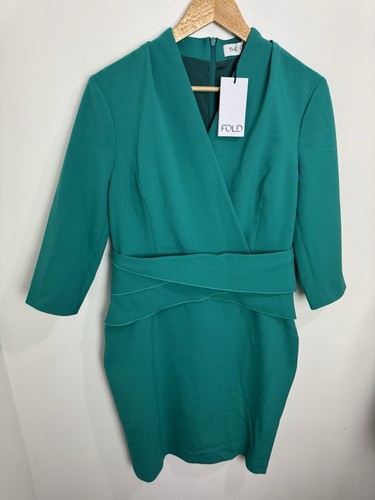 The Fold Amberley Green Dress UK 14 New With Tags - Picture 3 of 8