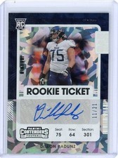 2021 Panini Contenders Dillon Radunz Cracked Ice Rookie Ticket Auto /21 Titans