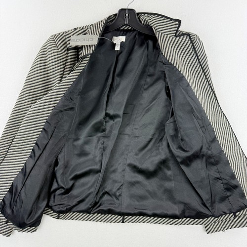 Chicos Jaquard Webblazer Größe 1/ Medium schwarz weiß Damen neu mit Etikett - Bild 3 von 10