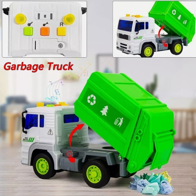 #ad Garbage Truck Toy Friction Powered With Light and Sound Plastic Toy Truck $5.99