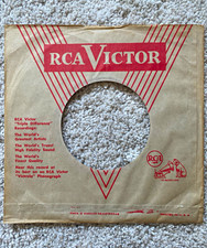RCA Victor 7" Record Sleeve Paper Outer Sleeve 45 RPM Adapter Hole Brown/Red