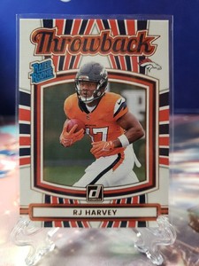 2025 Panini Donruss RJ Harvey Throwback Rated Rookie #16 Denver Broncos